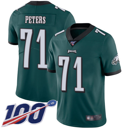 Men Philadelphia Eagles #71 Jason Peters Midnight Green Team Color Vapor Untouchable NFL Jersey Limited 100th